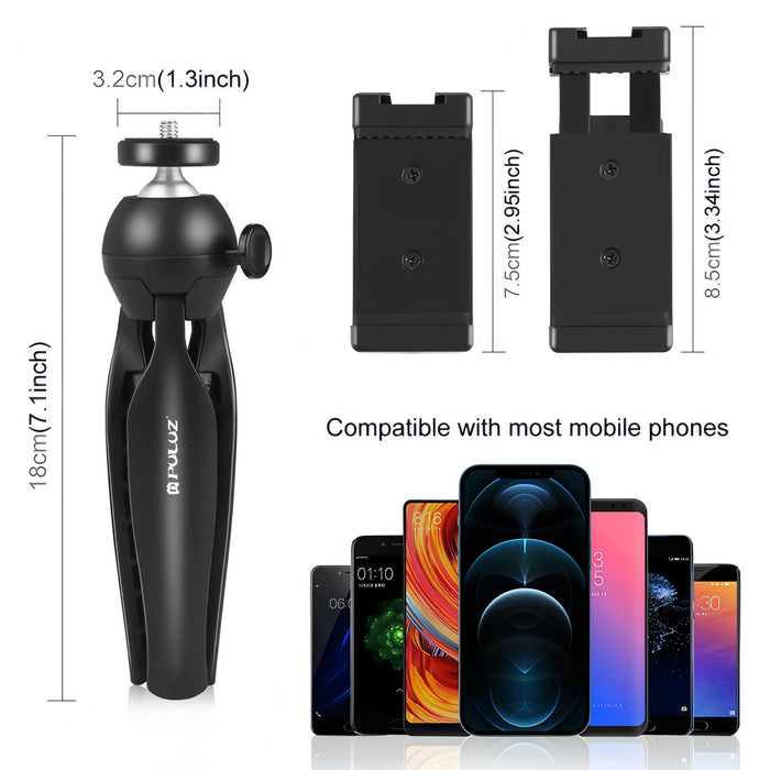 PULUZ Live Broadcast Smartphone Video Light Vlogger Kits with LED Light + Tripod Mount + Phone Clamp Holder SJMUSICGROUP