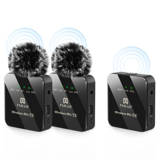 PULUZ 2 TX + 1 RX Wireless Lavalier Microphone SJMUSICGROUP