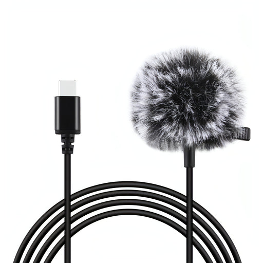 PULUZ 1.5m USB-C / Type-C Jack Lavalier Wired Condenser Recording Microphone SJMUSICGROUP