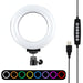 PULUZ 4.7 inch 12cm Curved Surface USB 10 Modes 8 Colors RGBW Dimmable LED Ring Vlogging Photography Video Lights with Tripod Ball Head SJMUSICGROUP