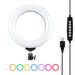 PULUZ 6.2 inch 16cm USB 10 Modes 8 Colors RGBW Dimmable LED Ring Vlogging Photography Video Lights with Tripod Ball Head SJMUSICGROUP