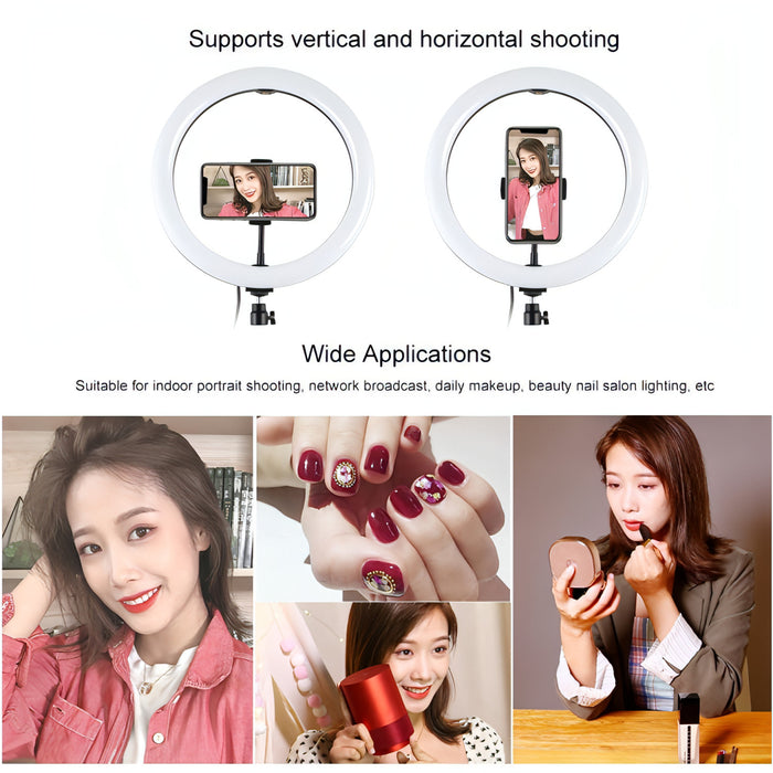 PULUZ 11.8 inch 30cm RGB Dimmable LED Dual Color Temperature LED Curved Diffuse Light Ring Vlogging Selfie Photography Video Lights with  Tripod Ball Head & Phone Clamp & Remote Control SJMUSICGROUP