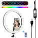 PULUZ 11.8 inch 30cm RGB Dimmable LED Dual Color Temperature LED Curved Diffuse Light Ring Vlogging Selfie Photography Video Lights with  Tripod Ball Head & Phone Clamp & Remote Control SJMUSICGROUP