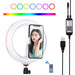 PULUZ 7.9 inch 20cm USB RGB Dimmable LED Dual Color Temperature LED Curved Light Ring Vlogging Selfie Photography Video Lights with Phone Clamp SJMUSICGROUP