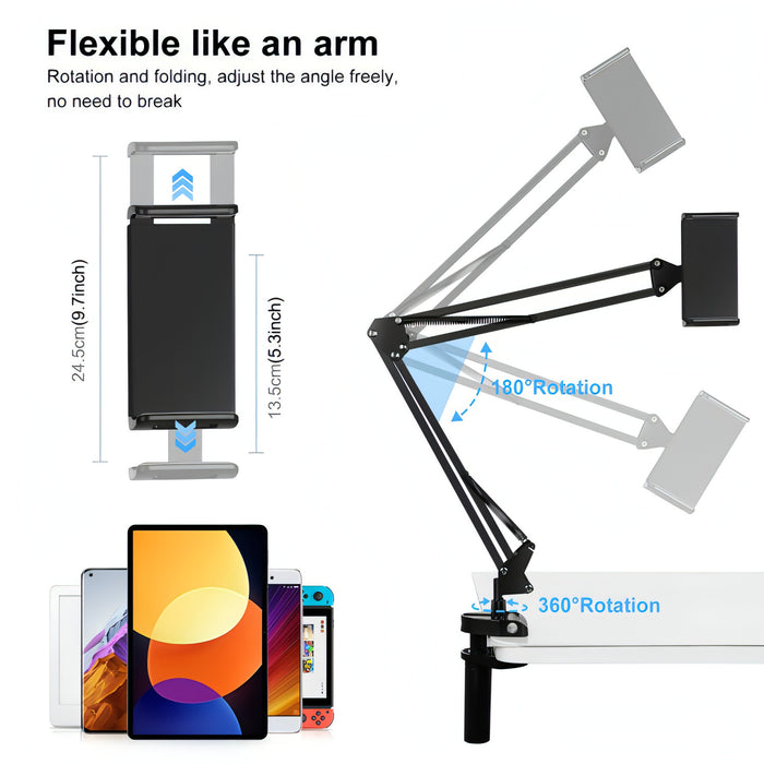 PULUZ  Live Broadcast Desktop Arm Stand Suspension Clamp Holder with Tablet PC Clamp SJMUSICGROUP