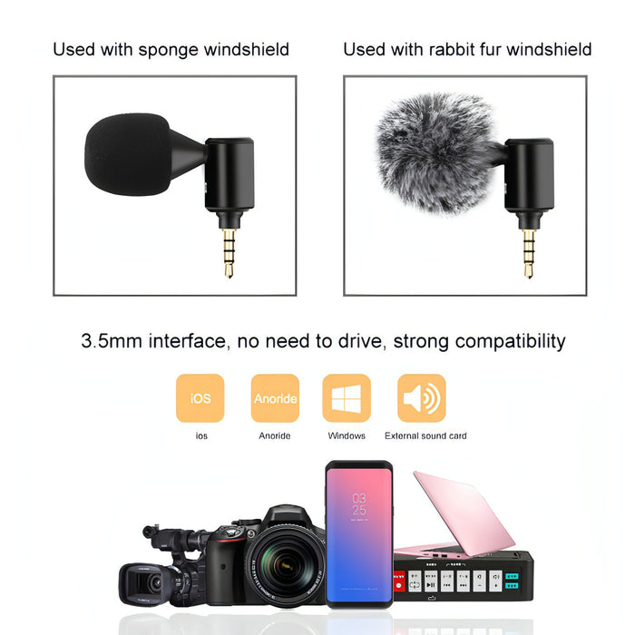 PULUZ 3.5mm Jack Mobile Phone Single Directional Adjustable Microphone SJMUSICGROUP