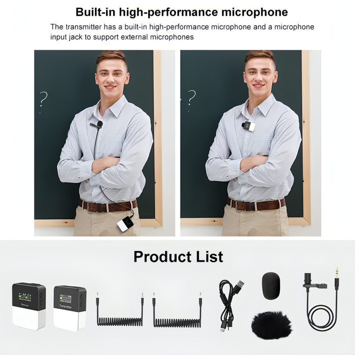 PULUZ Vlog Video Wireless Lavalier Microphone  with Transmitter and Receiver for DSLR Cameras and Video Cameras SJMUSICGROUP