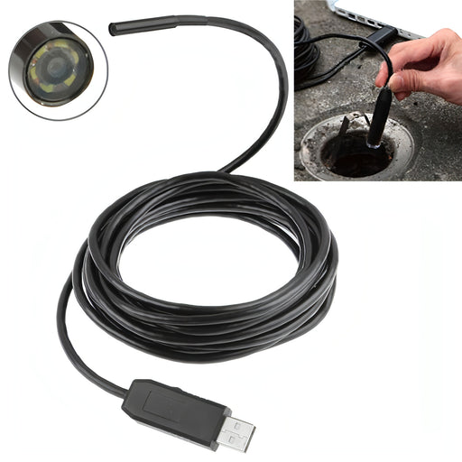 Waterproof USB Endoscope Snake Tube Inspection Camera with 6 LED for Parts of OTG Function Android Mobile Phone, Length: 5m, Lens Diameter: 7mm SJMUSICGROUP