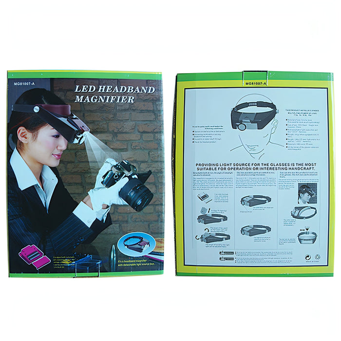 Headband Style 1.5X / 3X / 8.5X / 10X Magnifier with 2 LED Lights SJMUSICGROUP