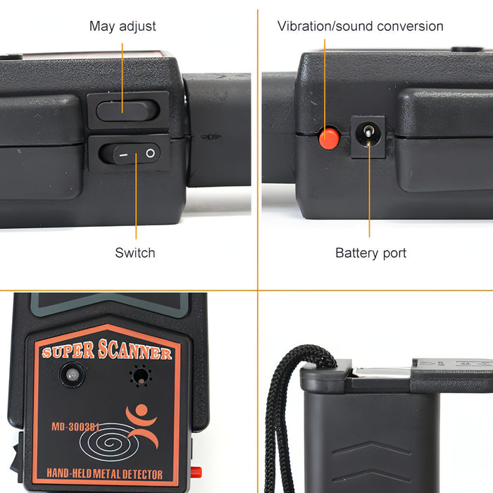 Super Scanner wand Metal Detector (MD-3003B1) SJMUSICGROUP