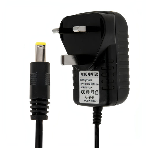 UK Plug AC 100-240V to DC 6V 2A Power Adapter, Tips: 5.5 x 2.1mm, Cable Length: about 1.2m SJMUSICGROUP