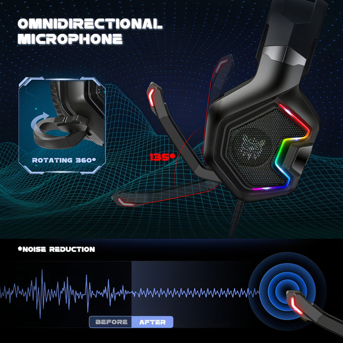 ONIKUMA K10 PRO Computer Games Wired Headset with Microphone SJMUSICGROUP