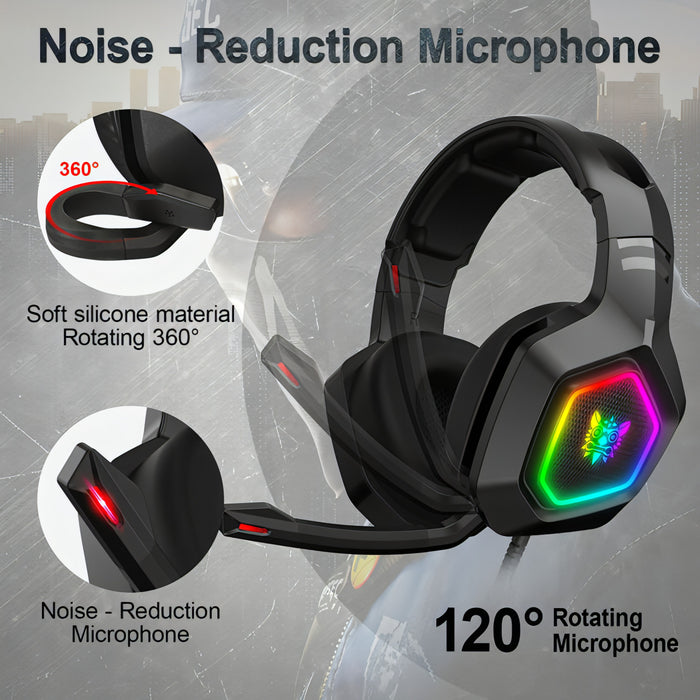 ONIKUMA K10 Computer Games Wired Headset with RGB LED Light SJMUSICGROUP