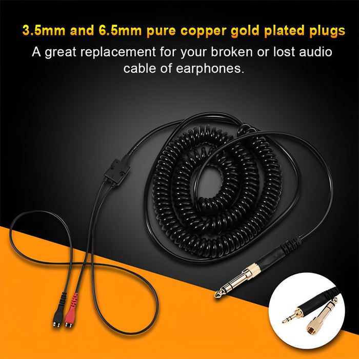 ZS0095 For Sennheiser HD25 / HD560 / HD540 / HD430 / HD250 Earphone Spring Cable, Cable Length: 1.5m-5m SJMUSICGROUP