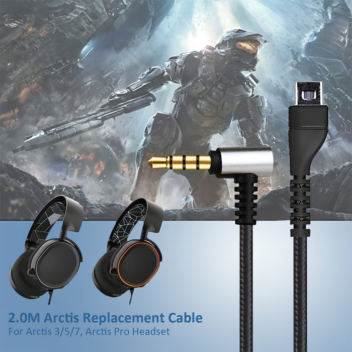 ZS0135 2 in 1 For SteelSeries Arctis 3 / 5 / 7 Earphone Audio Cable + Earphone Adapter Cable Set SJMUSICGROUP