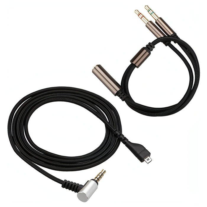 ZS0135 2 in 1 For SteelSeries Arctis 3 / 5 / 7 Earphone Audio Cable + Earphone Adapter Cable Set SJMUSICGROUP