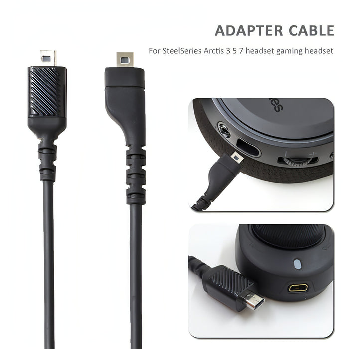 ZS0167 Sound Card Connecting Cable + Adapter Cable for Steelseries Arctis 3 5 7 Headphones SJMUSICGROUP