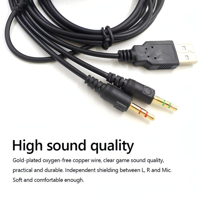 ZS0224 3-Prong Headphone Audio Cable for SteelSeries Arctis 3 / 5 / 7 / Pro SJMUSICGROUP