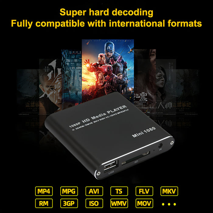 MINI 1080P Full HD Media USB HDD player SD/MMC card player SJMUSICGROUP