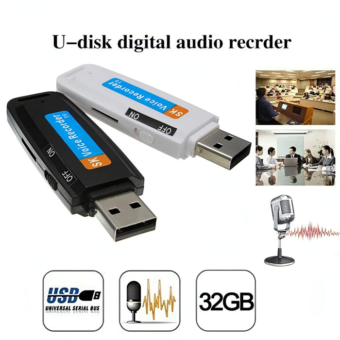 SK001 Professional Rechargeable U-Disk Portable USB Digital Audio Voice Recorder Pen Support TF Card Up to 32GB Dictaphone Flash Drive SJMUSICGROUP