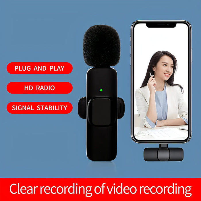 K9 Wireless Clip-on Auto-Sync Noise Cancelling Live Mini Microphone with 8-Pin Receiver SJMUSICGROUP