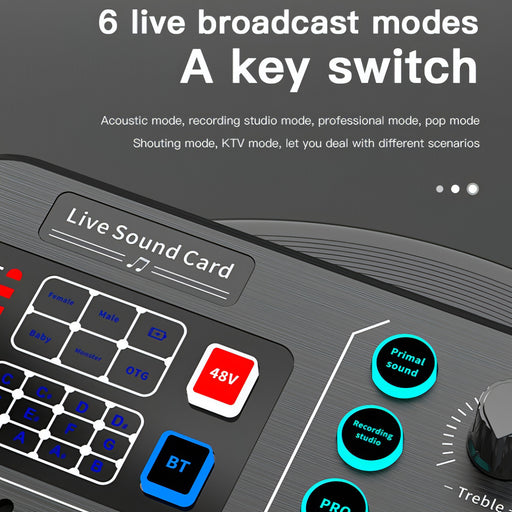 M6 Live Sound Card Multifunctional Wireless Voice Changer Broadcast Mixer SJMUSICGROUP