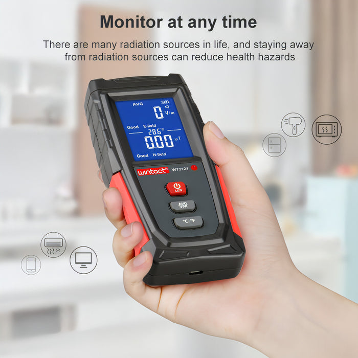 WT3121 Electromagnetic Radiation Tester Household Appliances Radiation Detector Electromagnetic Radiation Meter SJMUSICGROUP