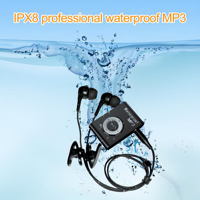 IPX8 Waterproof Swimming Diving Sports MP3 Music Player with Clip & Earphone, Support FM SJMUSICGROUP