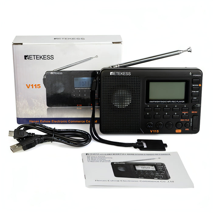 Retekess V-115 Full Band Radio FM AM Portable MP3 Player SJMUSICGROUP