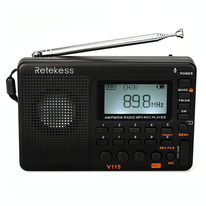 Retekess V-115 Full Band Radio FM AM Portable MP3 Player SJMUSICGROUP