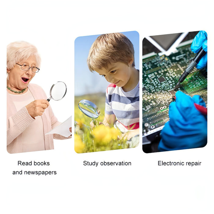 Handheld High-definition Lens with LED Light Reading and Maintenance Magnifying Glass for the Elderly SJMUSICGROUP