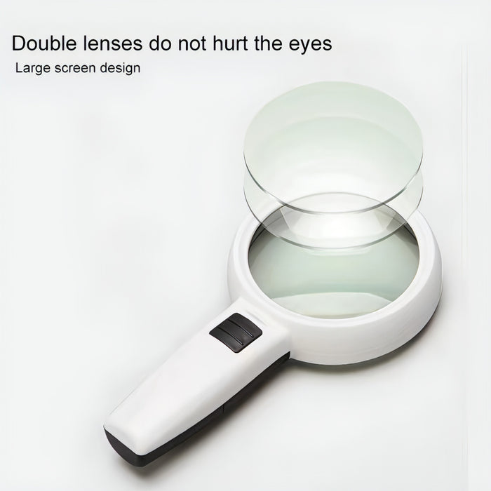 Handheld High-definition Lens with LED Light Reading and Maintenance Magnifying Glass for the Elderly SJMUSICGROUP