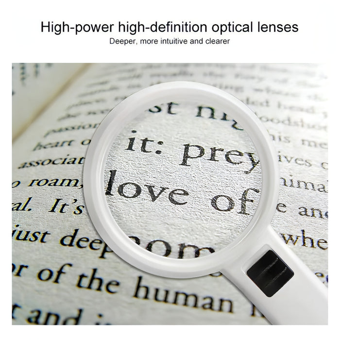 Handheld High-definition Lens with LED Light Reading and Maintenance Magnifying Glass for the Elderly SJMUSICGROUP