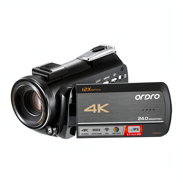 ORDRO AC5 4K HD Night Vision WiFi 12X Optical Zoom Digital Video DV Camera Camcorder SJMUSICGROUP