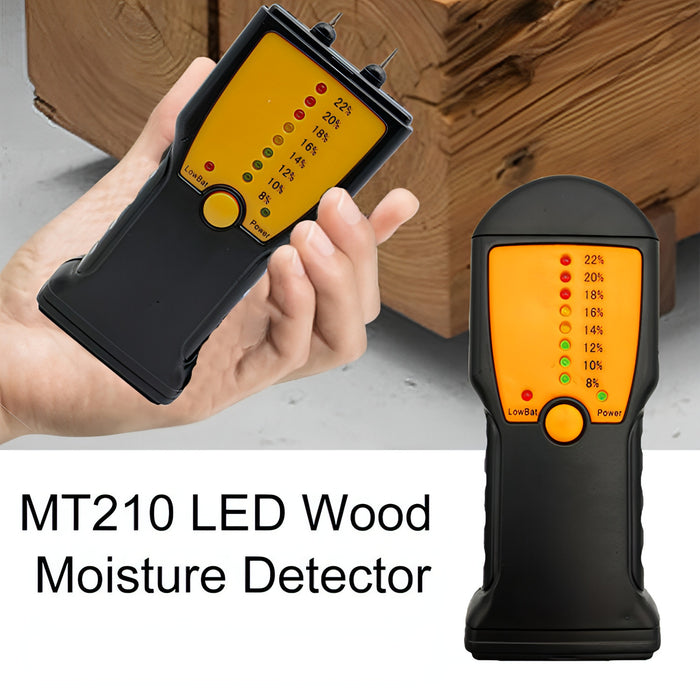 MT210 Wood Moisture Meter Wood Material Water Leak Detector Damp Tester Wood Test Tool SJMUSICGROUP