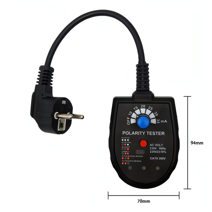 S2001 Socket Phase Detector Multi-Function Three-Phase Loop Socket Circuit Leakage Detector, EU Plug SJMUSICGROUP