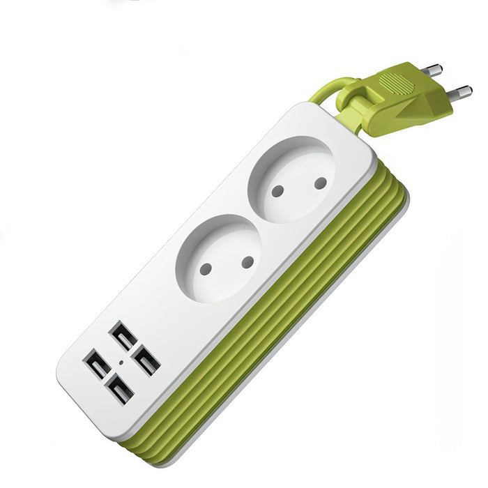 Power Strip 1/2 EU Plug 4 USB Port 1200W 250V 1.5m Cable Wall Portable Multiple Socket SJMUSICGROUP