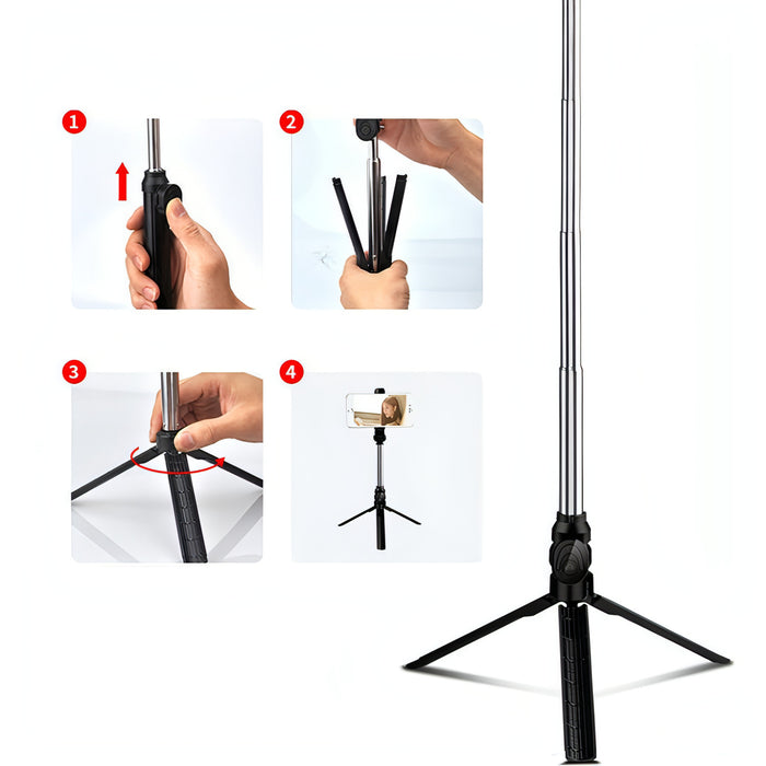 XT10 Bluetooth Tripod Selfie Stick Live Mobile Phone Holder SJMUSICGROUP