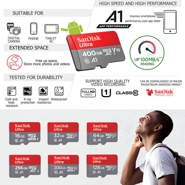 SanDisk A1 Monitoring Recorder SD Card High Speed Mobile Phone TF Card Memory Card SJMUSICGROUP