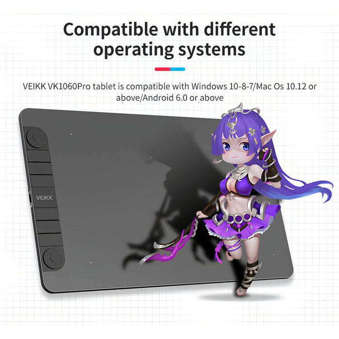 VEIKK VK1060PRO Digital Tablet Hand-Painted Board Electronic Drawing Board Can Connected To Mobile Phone SJMUSICGROUP