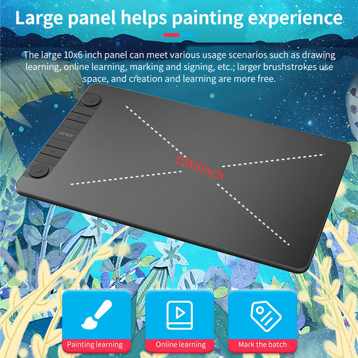 VEIKK VK1060PRO Digital Tablet Hand-Painted Board Electronic Drawing Board Can Connected To Mobile Phone SJMUSICGROUP