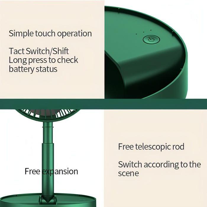 Portable Folding Fan  Retractable Floor Standing Fan,Style: SJMUSICGROUP