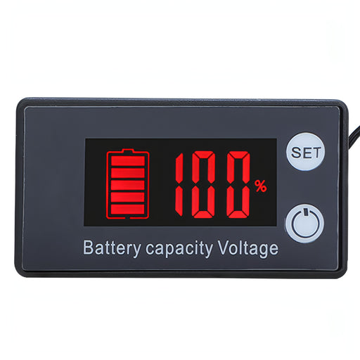 Two-Line Digital Display DC Voltmeter Lead-Acid Lithium Battery Charge Meter, Color: SJMUSICGROUP