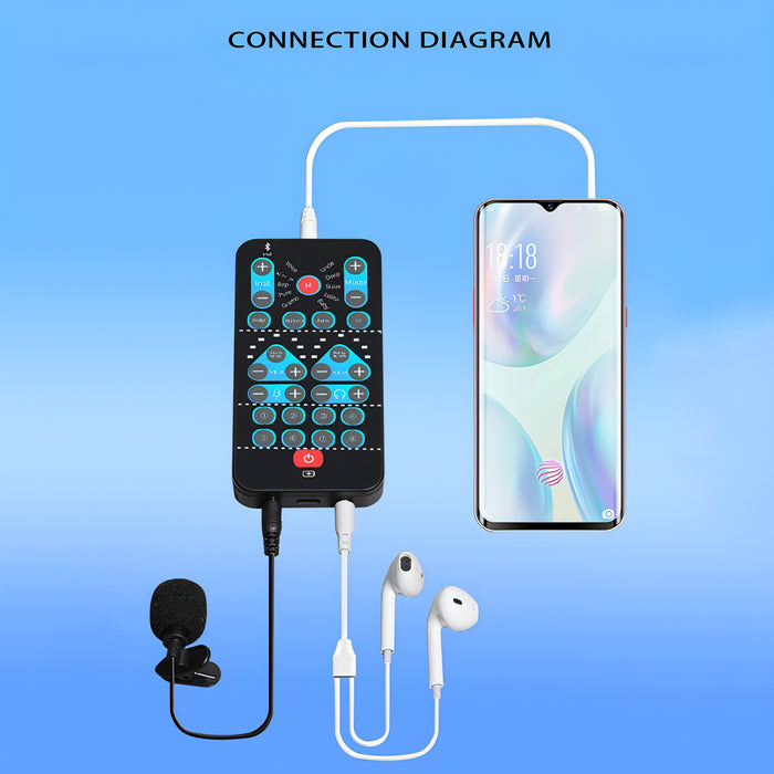 M10  Mobile Computer Sound Card Mini Voice Changer K Song Recording Bluetooth Voice Changer SJMUSICGROUP