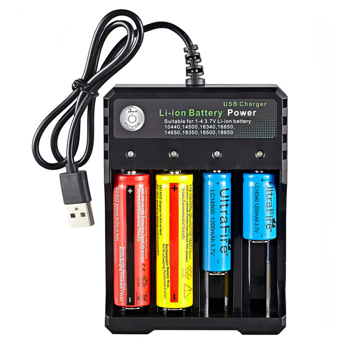 18650 4.2V Lithium Battery USB Independent 4 Slot Charger SJMUSICGROUP