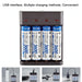 BMAX BH-804U 1.2V AA/AAA Rechargeable Battery Independent 4 Slot USB Charger SJMUSICGROUP