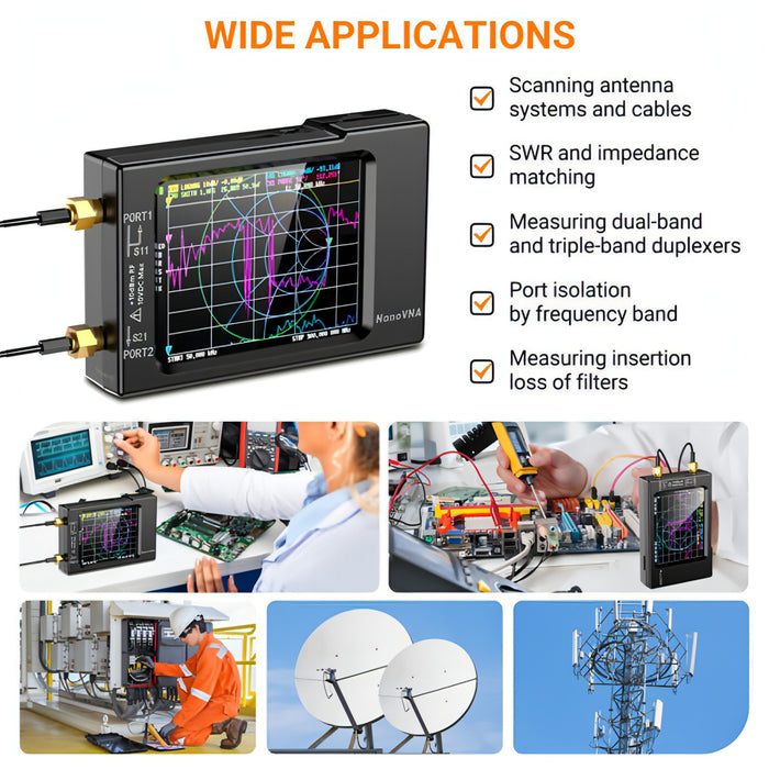 NANOVNA-H Upgraded Version 2.8 Inch TFT 50Khz-1.5Ghz Vector Network Antenna Analyzer MF HF VHF UHF With SD Card SJMUSICGROUP