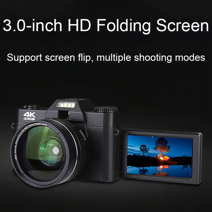 R10 4K HD 48MP Retro Foldable Screen Digital Camera SJMUSICGROUP