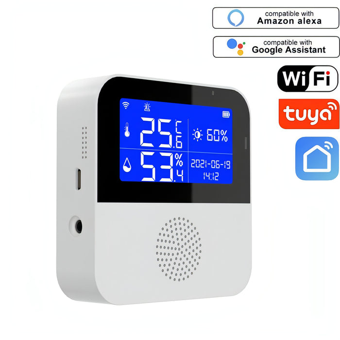 Tuya WIFI Temperature And Humidity Sensor With 2.9inch LCD Display,Spec: SJMUSICGROUP