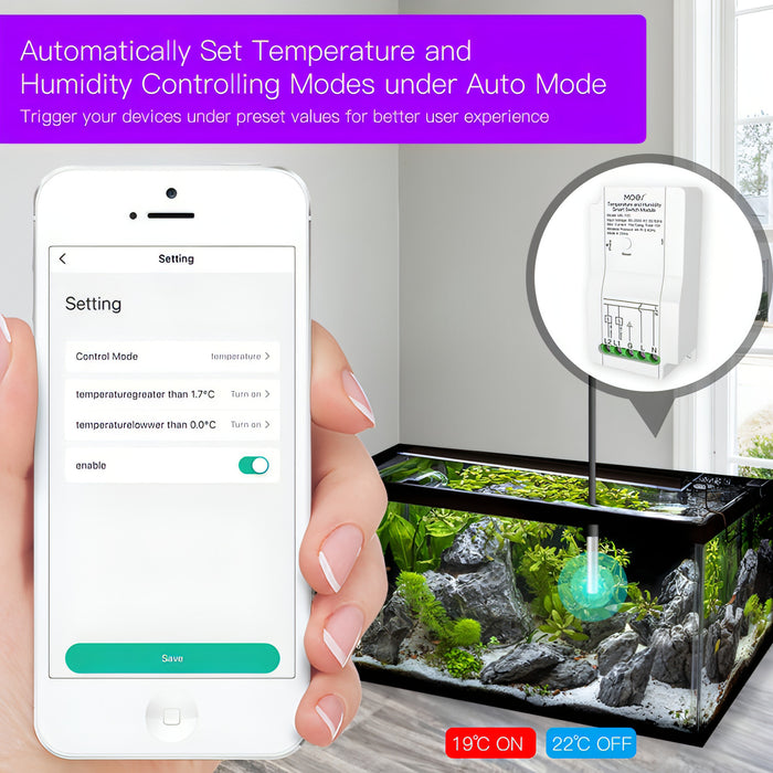 Tuya Dual-way Temperature and Humidity Switch Timer Smart Switch SJMUSICGROUP